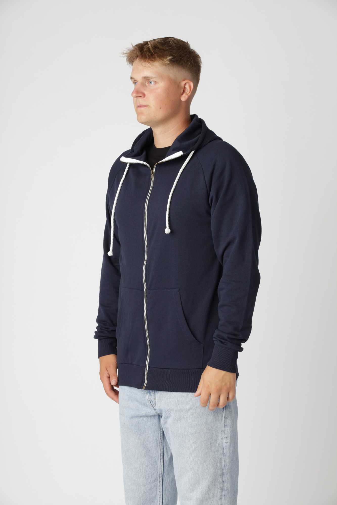 Basic Zipup, Blå Navy