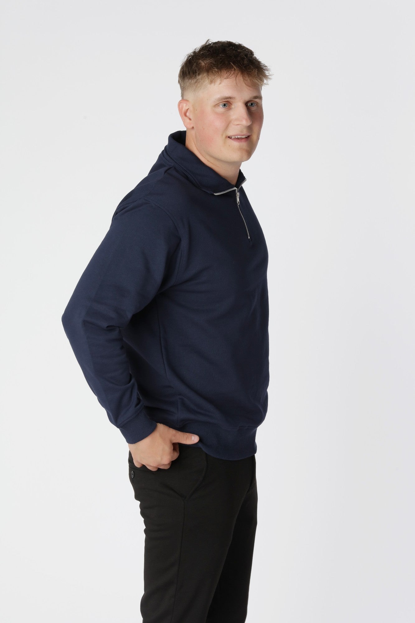 Essential Half Zip, Navy