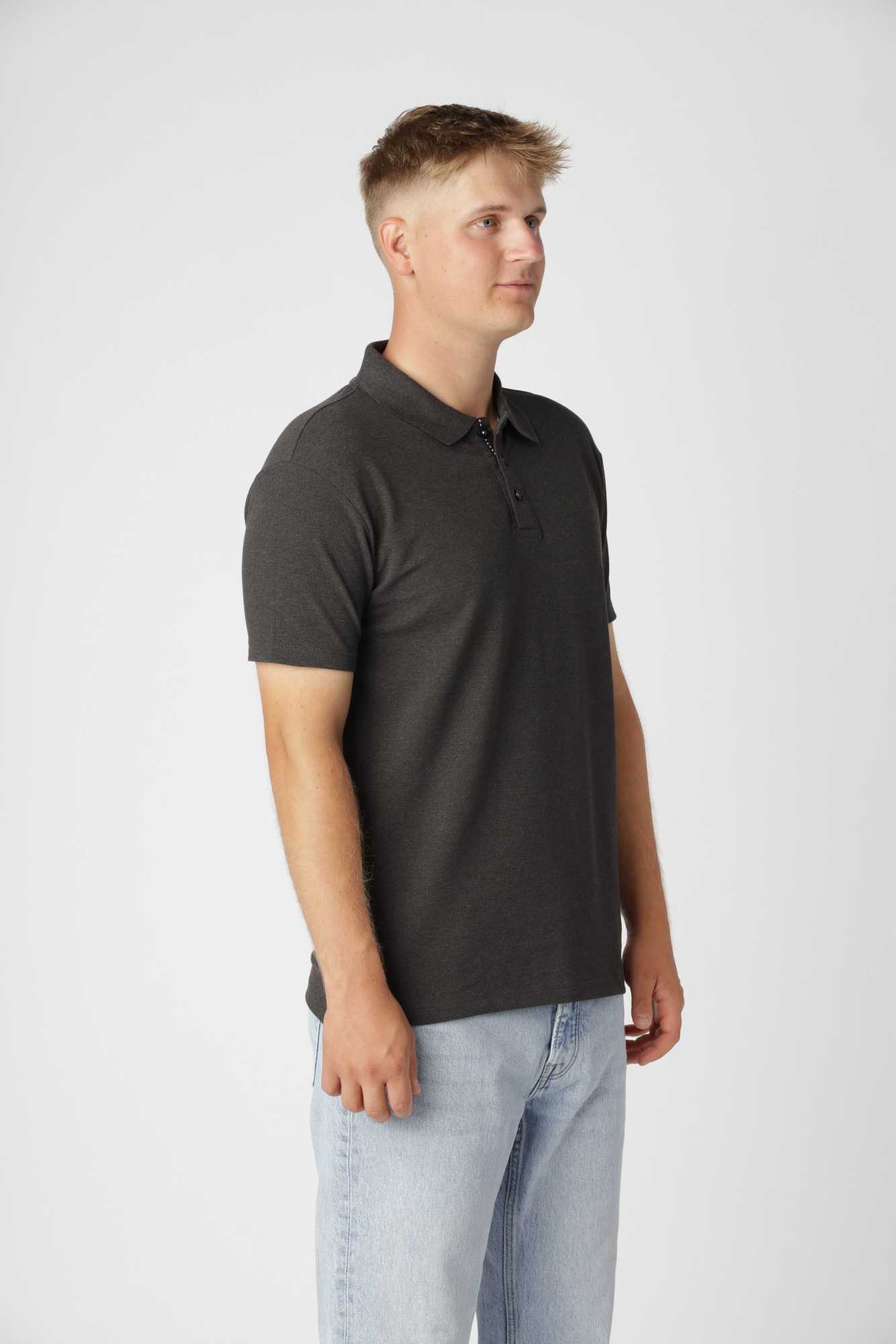 Premium Polo Shirt, Antracit Grå