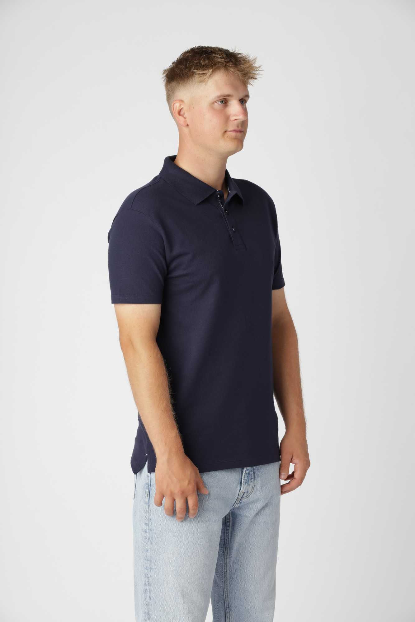 Premium Polo Shirt, Blå Navy