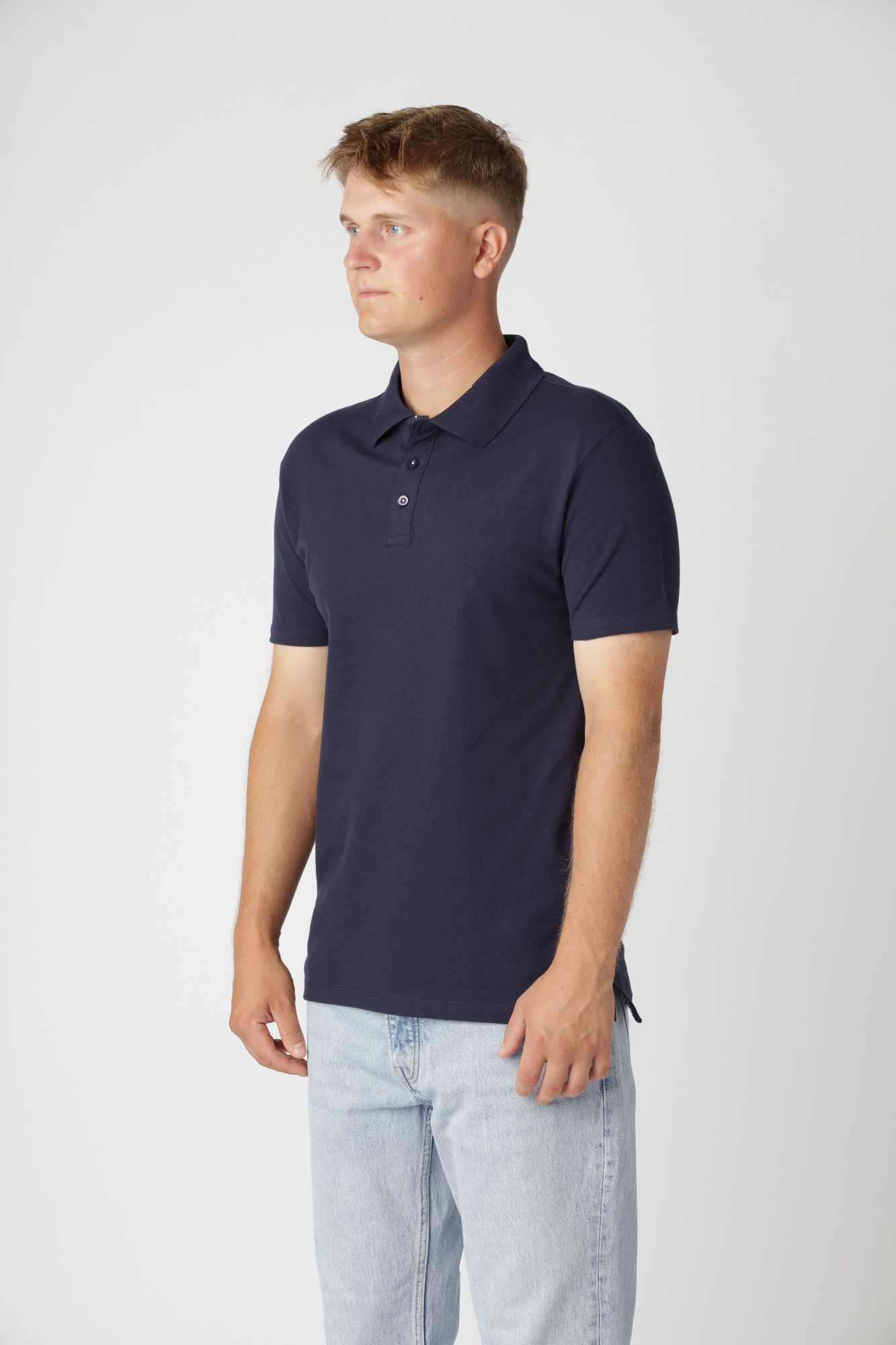 Premium Polo Shirt, Blå Navy
