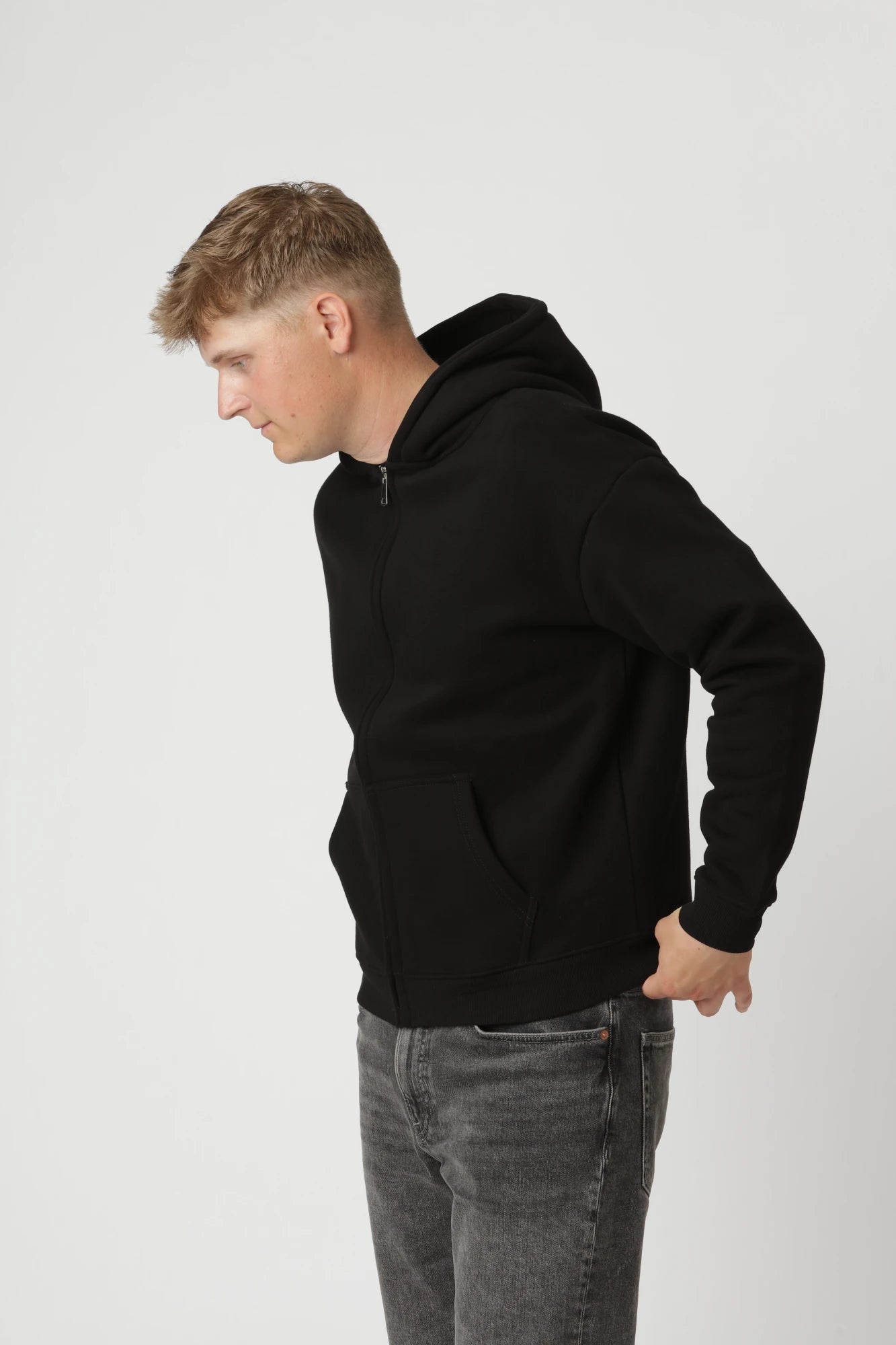 Premium Zipup Hoodie, Sort