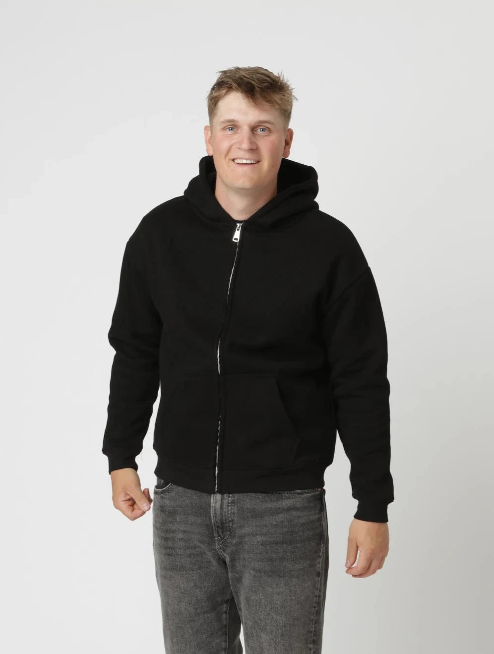 Premium Zipup Hoodie, Sort
