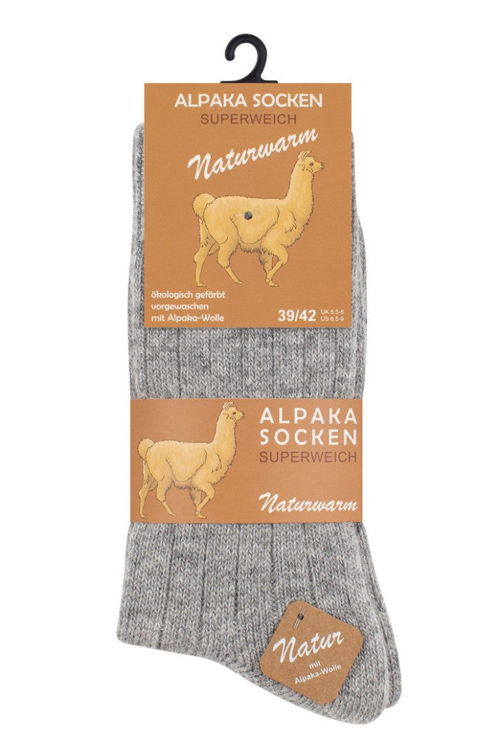 Alpaka uldsokker i beige nuancer, Fintstrikket, 2-pak