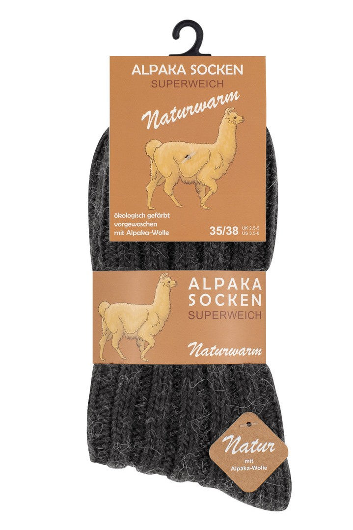 Alpaka uldsokker i grå