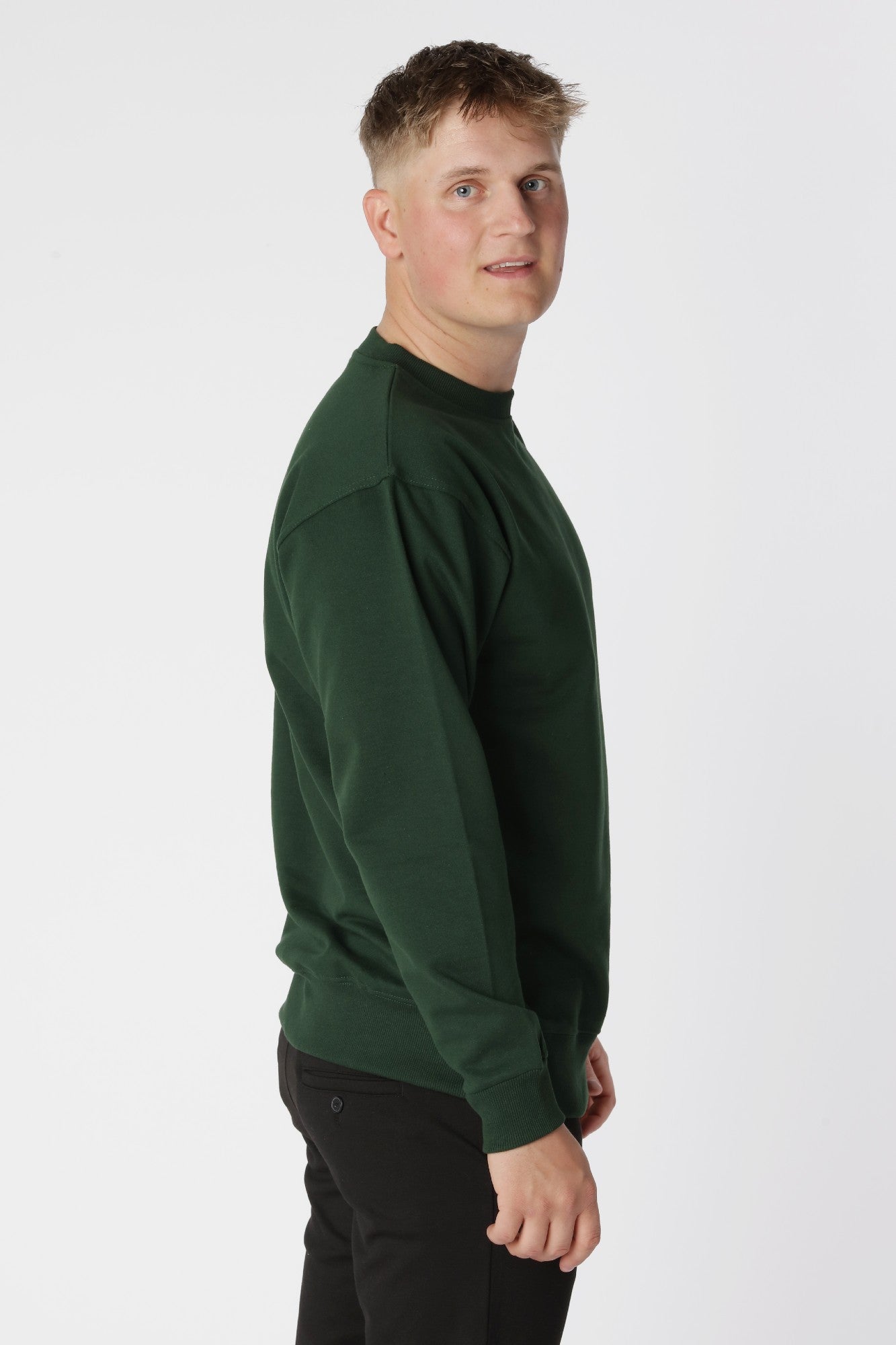 Essential Crewneck, Flaskegrøn