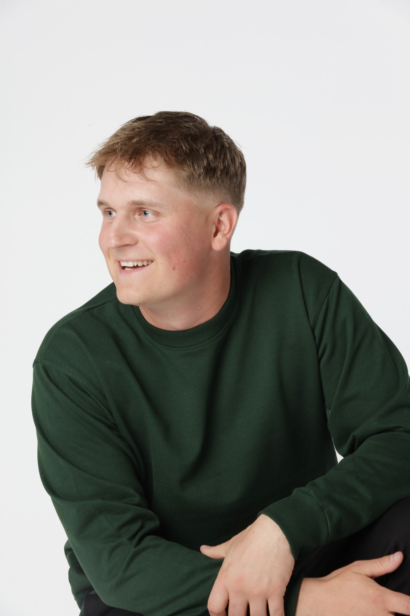 Essential Crewneck, Flaskegrøn