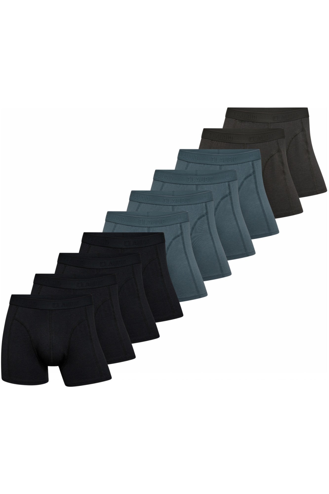 Bambus underbukser 10-pak, Tights - Claudio, Sort/Petroleum/Mocca